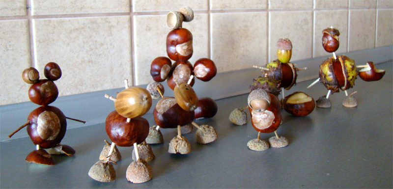 figurki z kasztanów